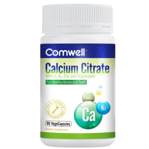 Comwell Calcium Citrate with Mag, Zinc, D3 and K2 90 Vege Capsules